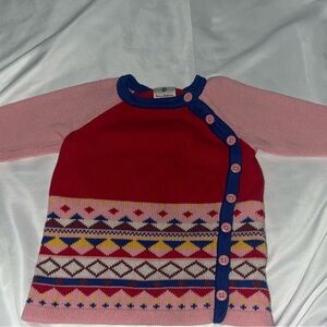 Hanna Andersson Red and Pink Kids Sweater 70